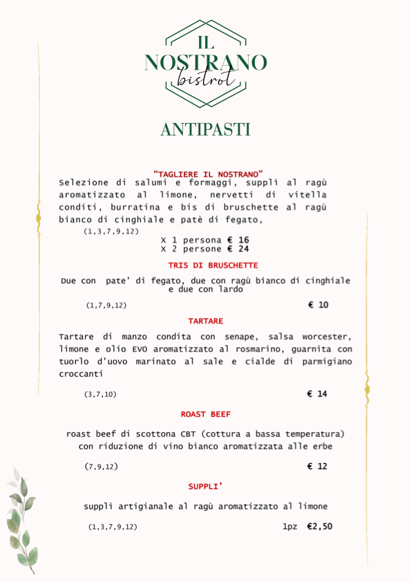 Antipasti tipici della Tuscia con salumi, formaggi e tartare di scottona - Nostrano Bistrot Viterbo